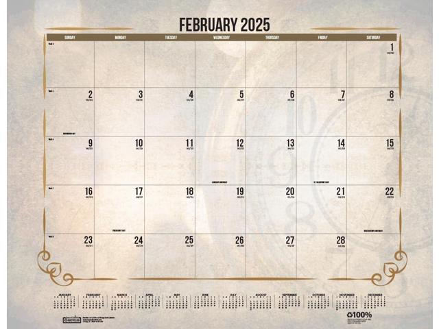 House of Doolittle Recycled Vintage Desk Pad Calendar 22x17 Sepia Jan-Dec 2026