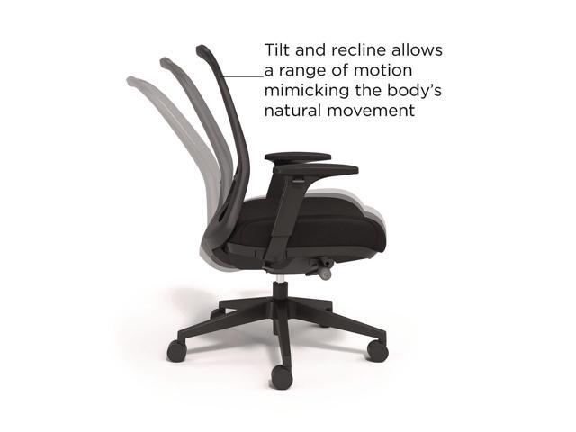 Alera Kempton Ergonomic Fabric Mesh Swivel Task Chair - Supports Up to 275lb - 18.31 to 22.17 Seat Height - Black Seat/Back/Base ALEKP42BME17