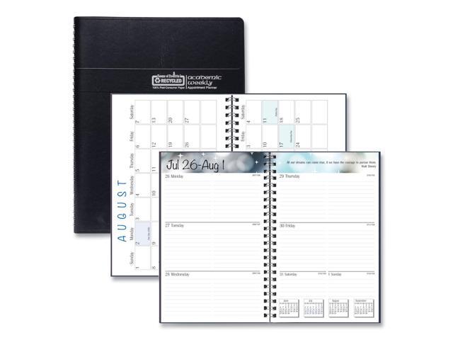 Recycled Academic Weekly/Monthly Appointment Planner 8x5 Black Cover 2025-2026