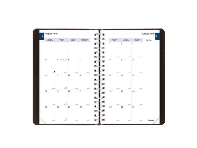 Academic Daily/Monthly Planner 8 x 5 Black Cover 12-Month Aug to July: 2025 to 2026 CA201BLK