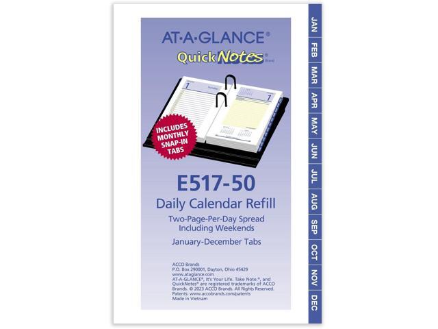 At-A-Glance QuickNotes Desk Calendar Refill 3.5 x 6 2026 E51750