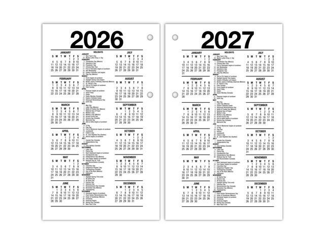 AT-A-GLANCE 2026 Recycled Daily Loose-Leaf Desk Calendar Refill, Standard, 3 1/2' x 6'