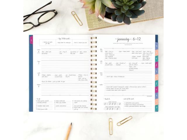 Harmony Weekly/Monthly Poly Planner 8.88 x 7.69 Blue/Gold Cover 13-Month: Jan 2026 to Jan 2027 109980520