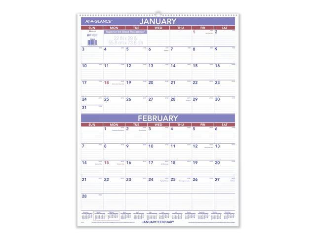 AT-A-GLANCE 2026 Two Month Wall Calendar, Large, 22' x 29'