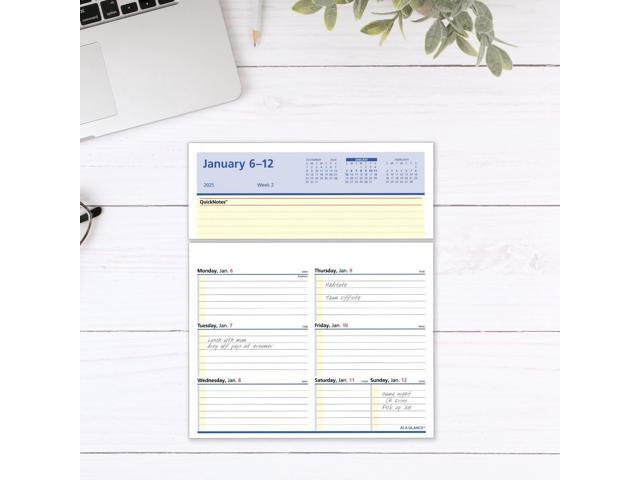 Flip-A-Week Desk Calendar Refill with QuickNotes 7 x 6 White Sheets 12-Month Jan to Dec: 2026 SW70650