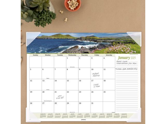 AT-A-GLANCE 2026 Panoramic Seascape Monthly Desk Pad, Standard, 21 3/4' x 17'