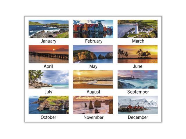 AT-A-GLANCE 2026 Panoramic Seascape Monthly Desk Pad, Standard, 21 3/4' x 17'