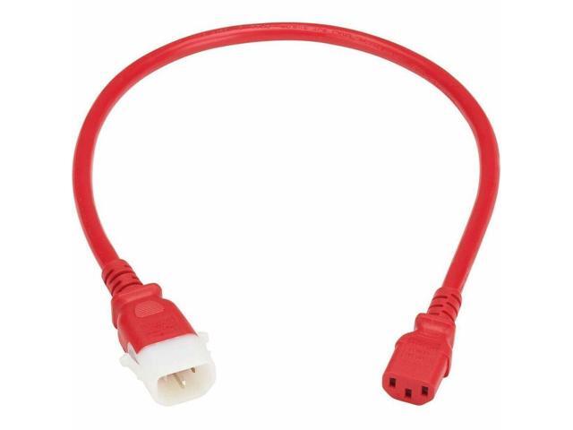 Eaton Tripp Lite Series PDU Power Cords C13 to P-Lock C14 Heavy-Duty 15A 250V 14 AWG 2 ft. 0.6 m Red 6 Pack