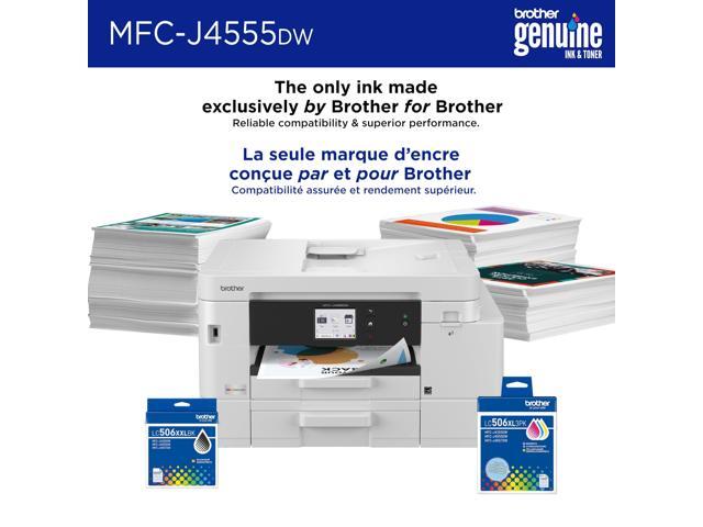Brother - INKvestment 4555 Wireless Color All-in-One Inkjet Printer with 2 Paper Trays (MFCJ4555DW), Great for Small Offices - White - image 4