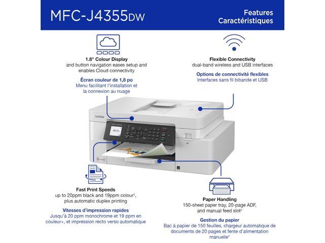 Brother - INKvestment 4355 Wireless All-in-One Inkjet Printer with 1.8” Color Display (MFC-J4355DW), Great for Small Offices - White - image 3