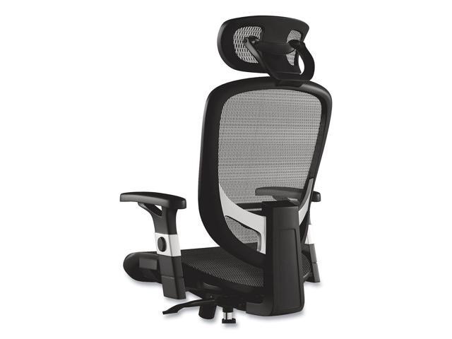 Alera Minerva Ergonomic Mesh Swivel Task Chair - Support Up to 275lb - 17.24 to 20.98 Seat Height - Black Seat/Back, Silver Base ALEMV41BME18