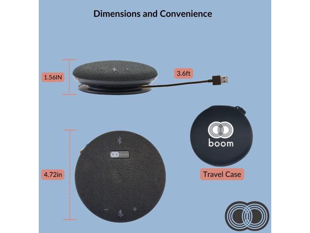 Boom Collaboration BM02-0012 GIRO PRO HD Audio USB 2.0 Plus Bluetooth 5.0 Portable Speakerphone with Dongle Wireless Charging - 12 Hour Talktime - image 3