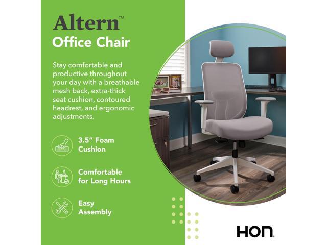HON Altern Mesh Mid-Back Task Chair - 17.95 to 21.1 Seat Height - Gray Seat, Gray/White Back, White Base (HPTCC1T1UM. WHT)