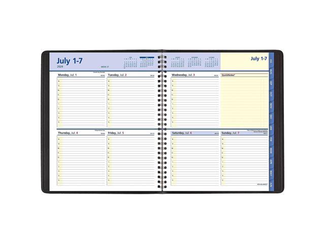 AT-A-Glance QuickNotes Weekly/Monthly Planner 10x8 Black 2024-2025 761105