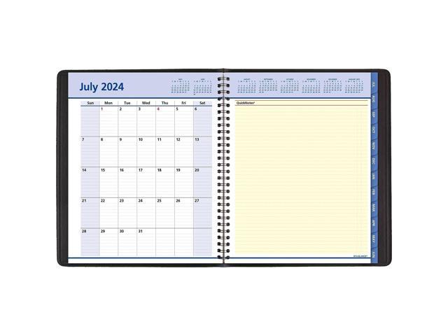 AT-A-Glance QuickNotes Weekly/Monthly Planner 10x8 Black 2024-2025 761105