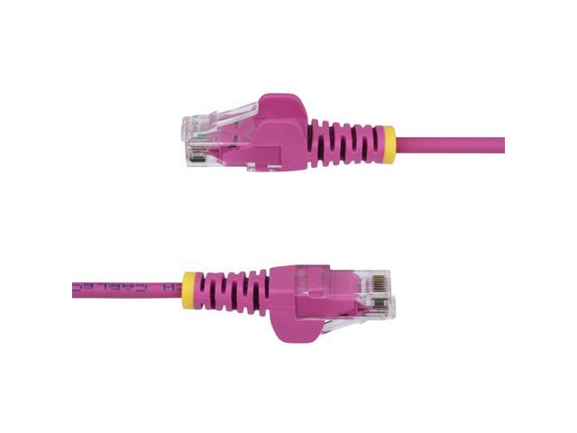 StarTech 25ft Pink Slim CAT6 Ethernet Cable, Snagless, 100W PoE, UTP, LSZH, 28AWG Pure Bare Copper Wire, Slim RJ45 Network Patch Cord w/Strain...