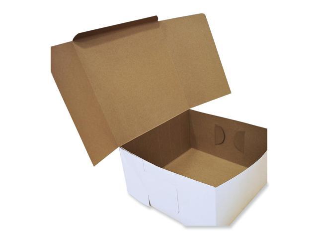 Southern Champion Tray Bakery Boxes 12 x 12 x 6 White/Kraft Paper 50/Bundle 1589