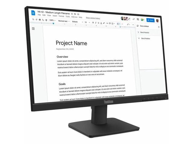 Lenovo - ThinkVision 21.5" IPS LED FHD 48Hz - 100Hz Monitor (HDMI, VGA) - Raven Black - image 9