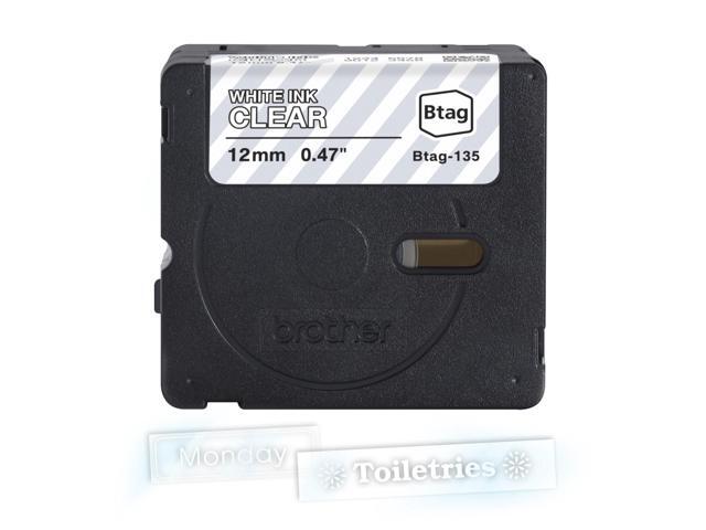 Brother P-touch BTAG-135 White on Clear Label Tape