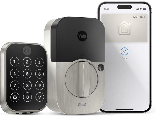 Yale Assure Lock 2 Plus Apple Home Keys, Nickel Keyless Entry Door Lock with Keypad for Code Entry Lock and Auto-Unlock (No Wi-Fi) Remote Access...