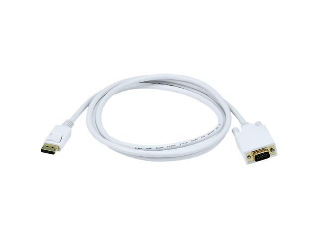 Monoprice 6ft Gold Plated 28AWG DisplayPort to VGA Cable - White