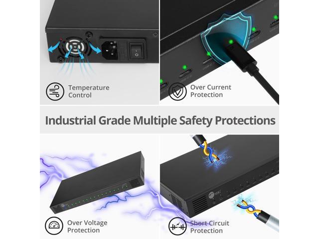 SIIG 16-Port Industrial USB-C PD Charging Station 1000W up to 10 USB-C 100W up to 16 USB-C 60W