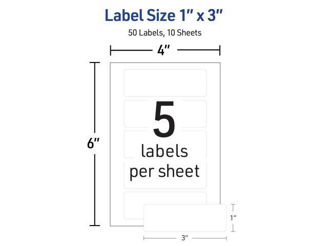 No-Iron Fabric Labels Handwrite Only 1 x 3 White 5/Sheet 10 Sheets/Pack 40725