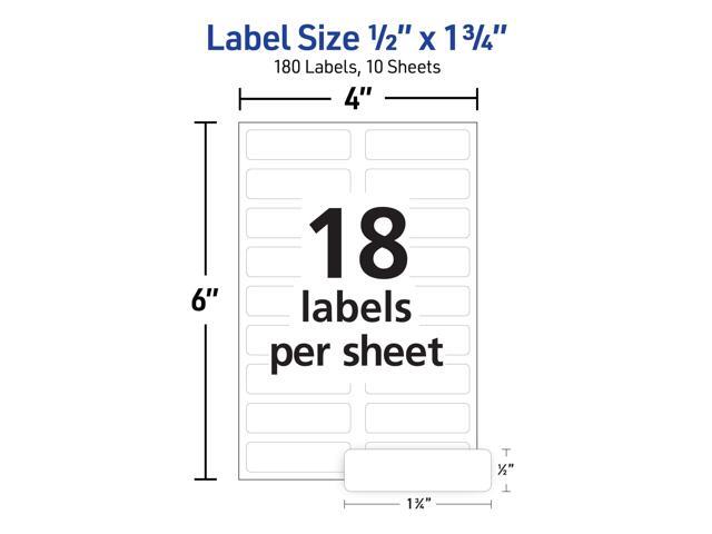 No-Iron Fabric Labels Handwrite Only 0.5 x 1.75 White 18/Sheet 10 Sheets/Pack 40721