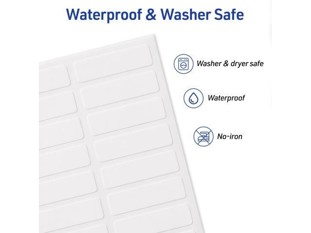 No-Iron Fabric Labels Handwrite Only 0.5 x 1.75 White 18/Sheet 10 Sheets/Pack 40721