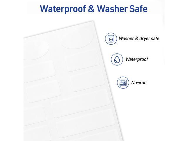 No-Iron Fabric Labels Handwrite Only Assorted Shapes and Sizes White 15/Sheet 10 Sheets/Pack 40726