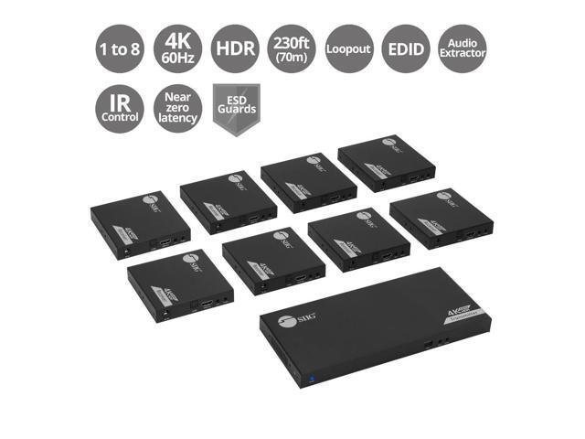 SIIG 1x8 HDMI Splitter Over Cat6 Extender with Loopout/IR/ARC & RS-232