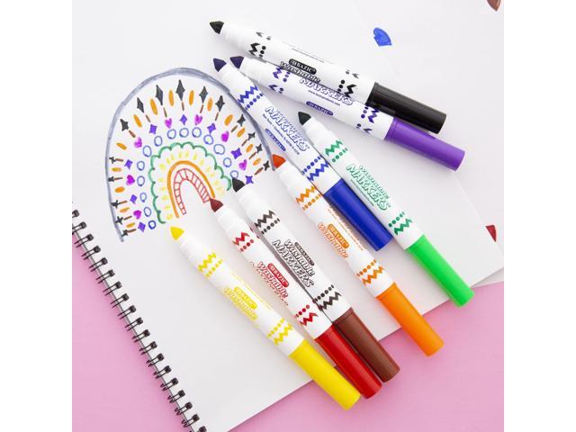 BAZIC 8 Colors Broad Line Jumbo Washable Markers, Case Pack of 24