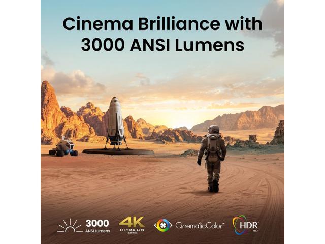 BenQ TK705STI 3000-Lumen UHD 4K Short-Throw LED DLP Smart Home Entertainment Projector