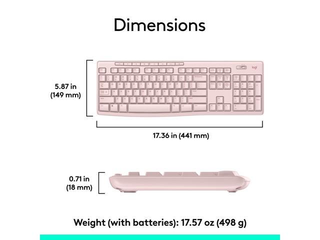 Logitech - MK270 Full-size Wireless Membrane Keyboard and Mouse Bundle for PC - Rose - image 10