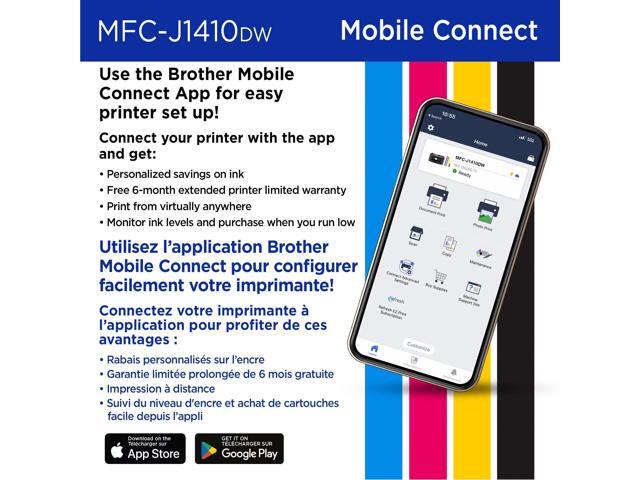 Brother - Work Smart 1410 Wireless Color All-in-One Inkjet Printer, 2.7” Color Touchscreen (MFC-J1410DW), Great for Home Offices - Black - image 6