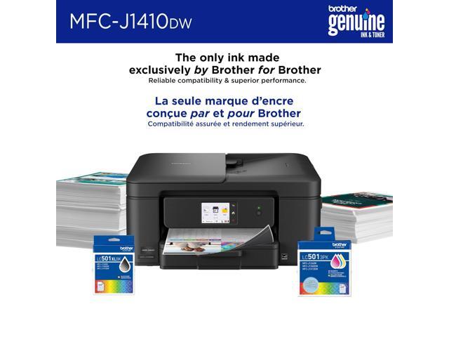 Brother - Work Smart 1410 Wireless Color All-in-One Inkjet Printer, 2.7” Color Touchscreen (MFC-J1410DW), Great for Home Offices - Black - image 5