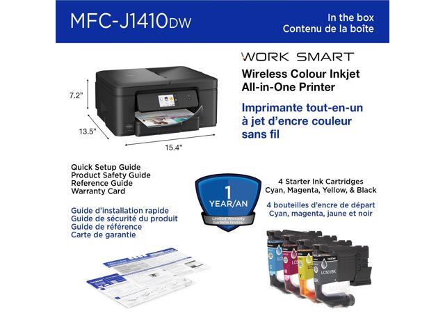 Brother - Work Smart 1410 Wireless Color All-in-One Inkjet Printer, 2.7” Color Touchscreen (MFC-J1410DW), Great for Home Offices - Black - image 8