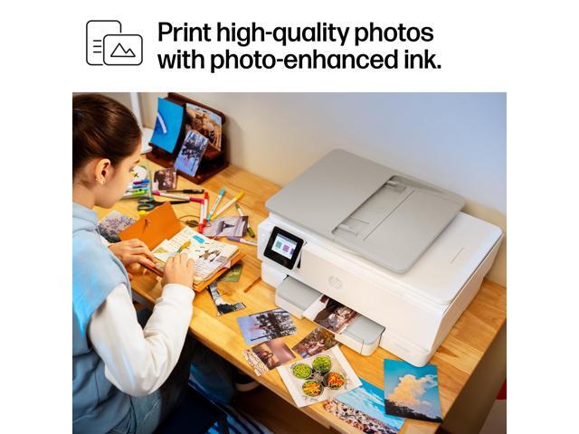 HP ENVY Photo 7975 Wired & Wireless Inkjet Multifunction Printer Color White/Light Portobello, B63K3A