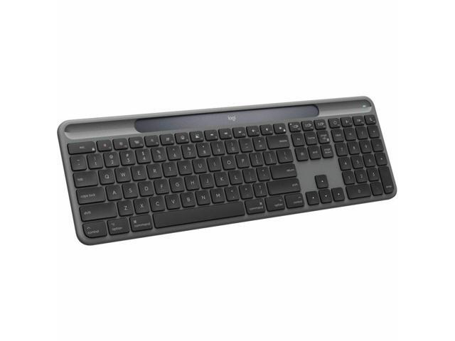 Logitech - Signature Slim Solar+ K980 for Mac Wireless Bluetooth Solar and Artificial Light Powered Keyboard with Customizable Keys - Graphite - image 8