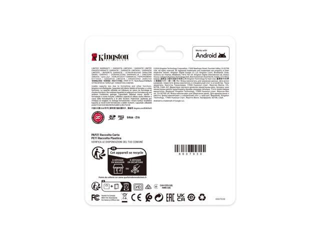 Kingston Canvas Select Plus 128 GB Class 10/UHS-I U1 V10 microSDXC 1 SDCS3128GB