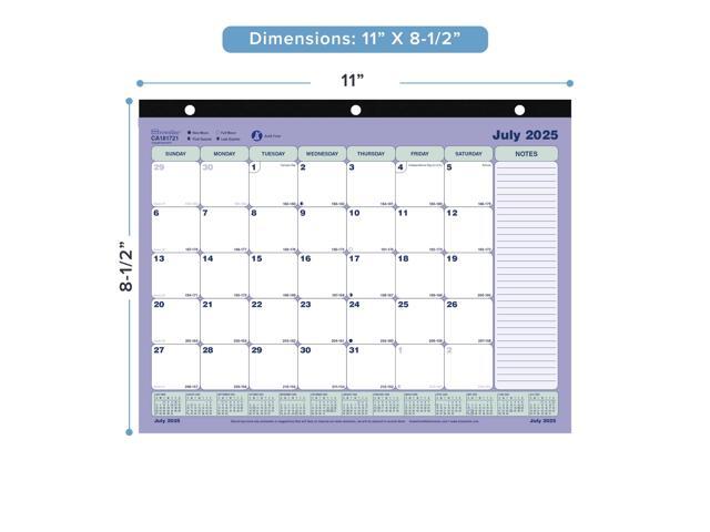 Brownline Academic 13-Month Desk Pad Calendar 11 x 8.5 2025-2026 CA181721