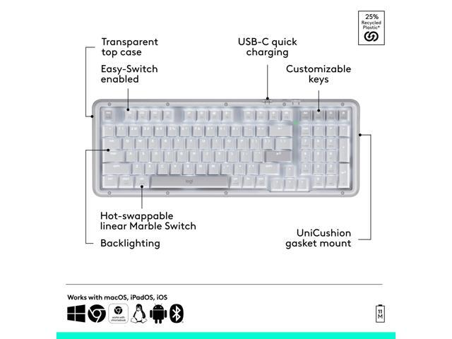 Logitech - Alto Keys K98M Full-size Wireless Mechanical keyboard with Backlit keys for PC, Mac, Laptops - Lilac - image 6