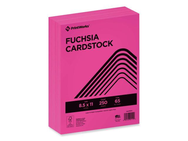 Color Cardstock 65 lb Cover Weight 8.5 x 11 Fuchsia 250/Ream 00112