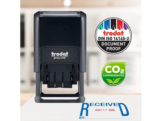 Printy Economy Date Stamp Self-Inking 1.63' x 1' Blue/Red 4752