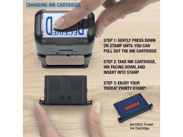 Printy Economy Date Stamp Self-Inking 1.63' x 1' Blue/Red 4752