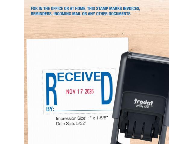 Printy Economy Date Stamp Self-Inking 1.63' x 1' Blue/Red 4752