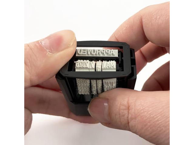 Printy Economy Micro 5-in-1 Date Stamp Self-Inking 1' x 0.75' Blue/Red E4853L
