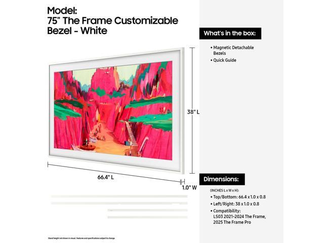 Samsung - 75" The Frame Customizable Bezel - Modern - White - image 10