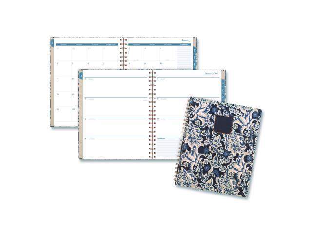 Elizabeth Weekly/Monthly Planner 11 x 8.5 Floral Artwork Blue Cover 12-Month Jan-Dec: 2026 1763905