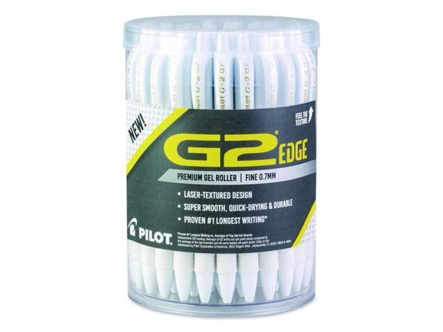 PILOT, G2 Edge White Premium Gel Roller Pens, Sensory Writing Experience, 36ct tub, Fine Point 0.7 mm